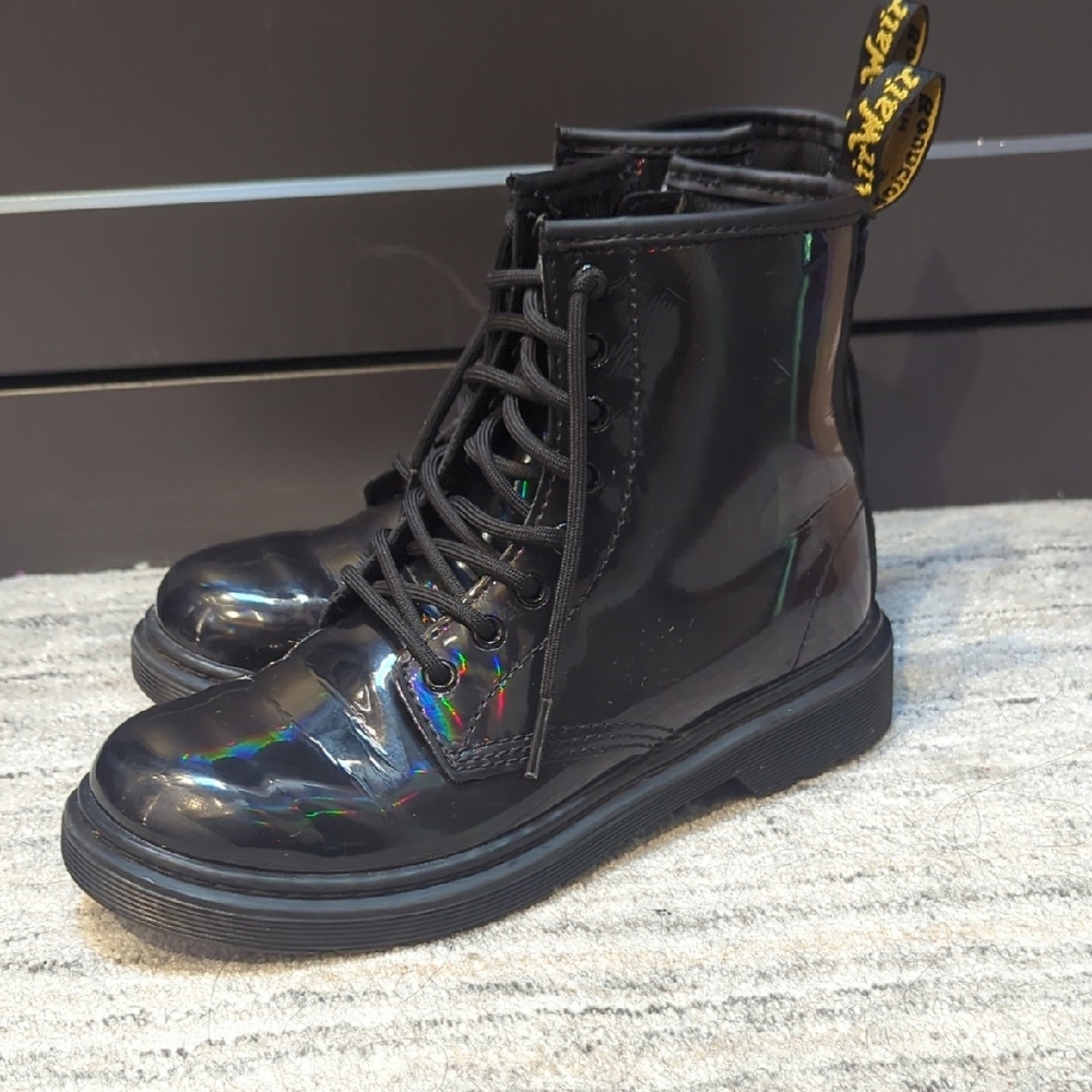 Dr. Martens Kids Black Iridescent Boots